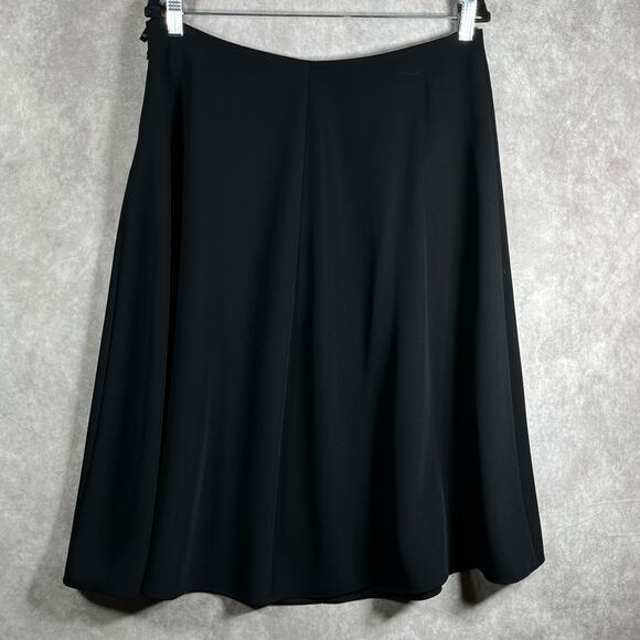 Eileen Fisher Skirt Womens Medium Black Unlined Lightweight Career Business Work - Picture 5 of 11